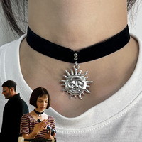 Movie Leon: The Professional Matilda Cosplay Necklace Sun Pendant Black Rope Choker Chain Jewelry Accessories Prop