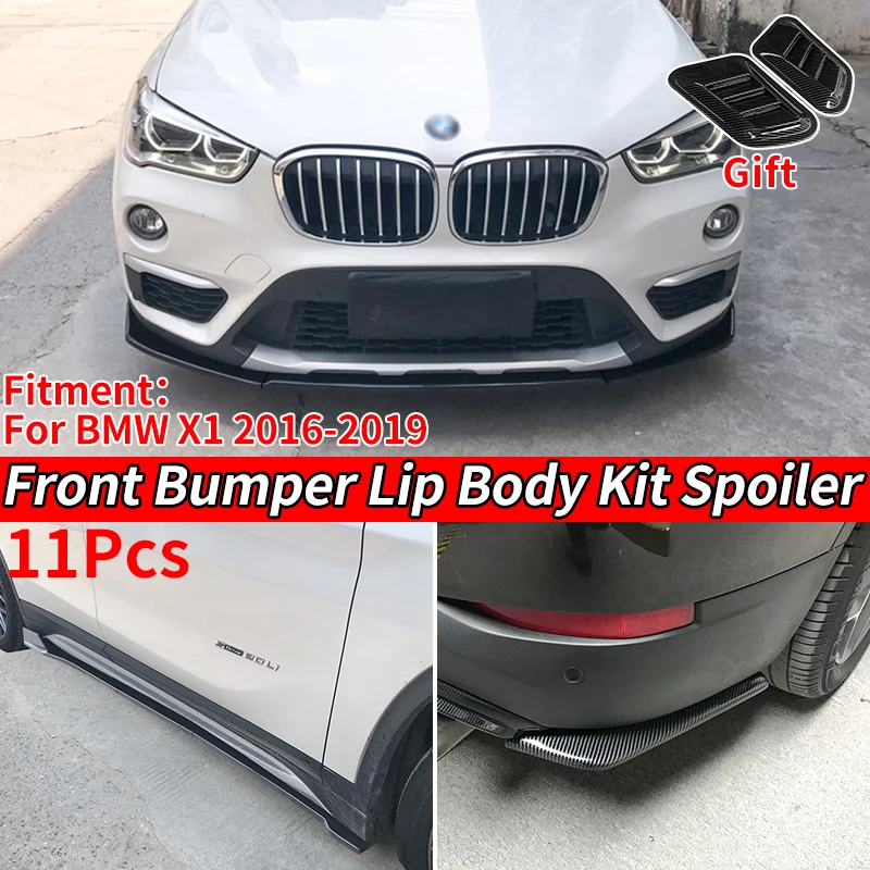 

Car Front Bumper Splitters Lip Body Kit Spoiler Side Skirts Extensions Rear Wrap Angle ABS For BMW X1 F48 2016-2019 High Quality