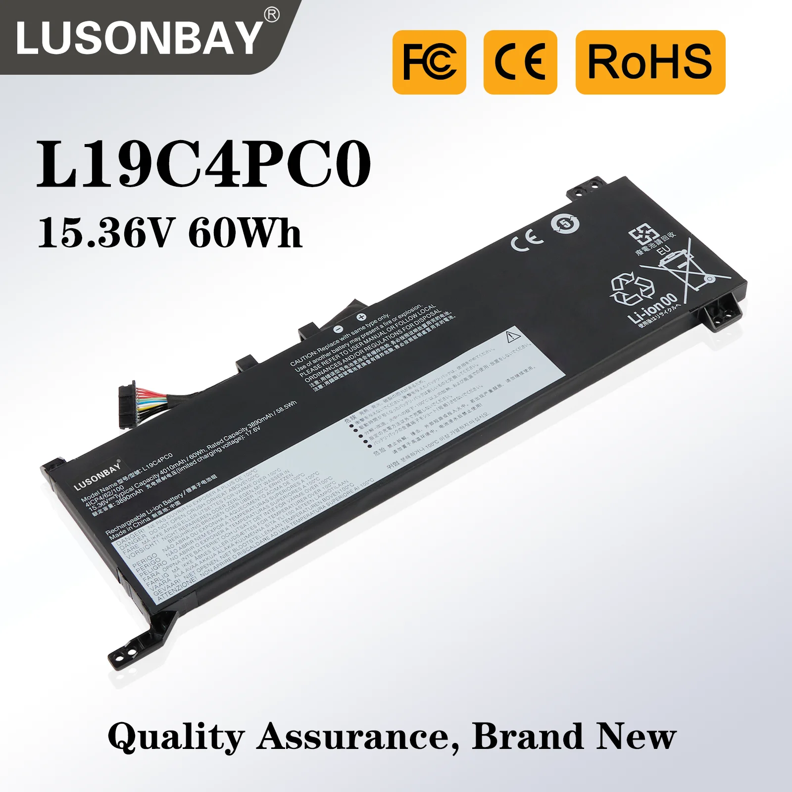 

LUSONBAY L19C4PC0 L19M4PC0 Laptop Battery For Lenovo Legion Y7000 R7000 5P-15IMH05 Legion 5-15IMH05 5-15ARH05 Series 15.36V 60WH
