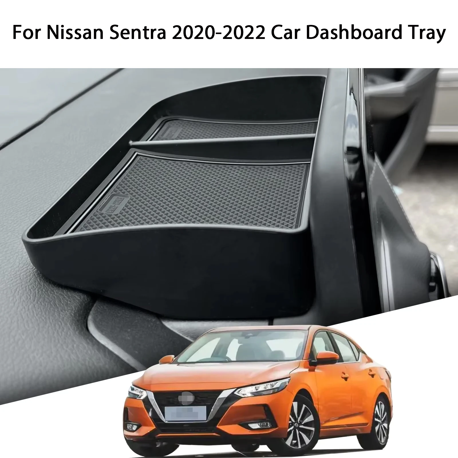 Center Console Hidden Storage Box Behind Display Screen Accessories For Nissan Sentra 2020-2022 Car Dashboard Tray