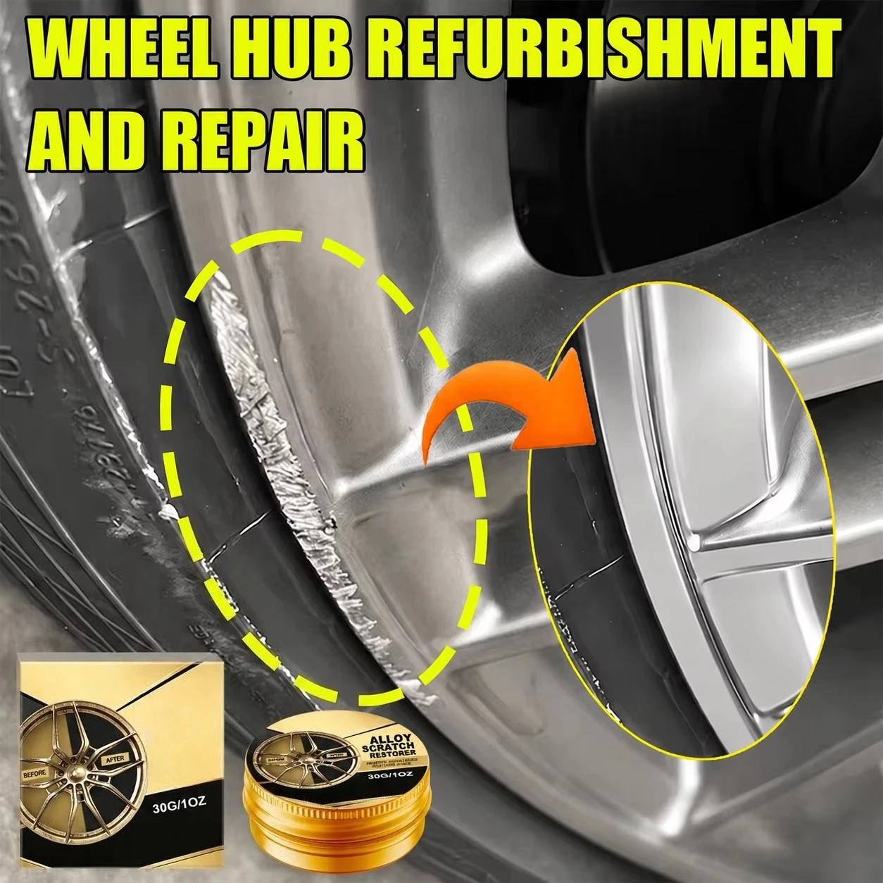 Aluminum Alloy Rim Scratch Repair Paste Car Wheel Hub Refurbish Scratch Remover Cream