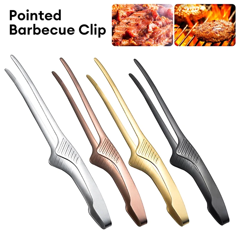 ABWR-BBQ شواء ملقط سلطة كعكة الحلوى تخدم ملقط طعام الفولاذ المقاوم للصدأ الشواء كليب المشبك الخبز الغذاء المطبخ أداة Durab