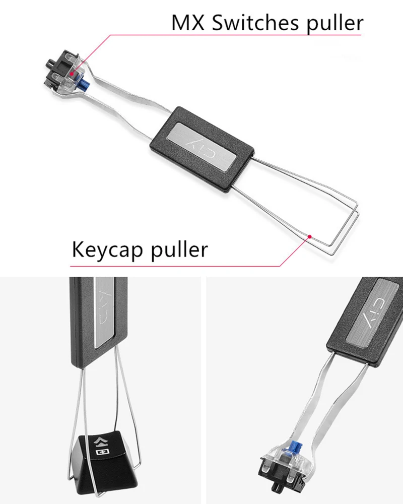 Teclado keycap extrator interruptor extrator ferramenta de remoção de chave de aço inoxidável para ferramentas de fixação de teclado mecânico