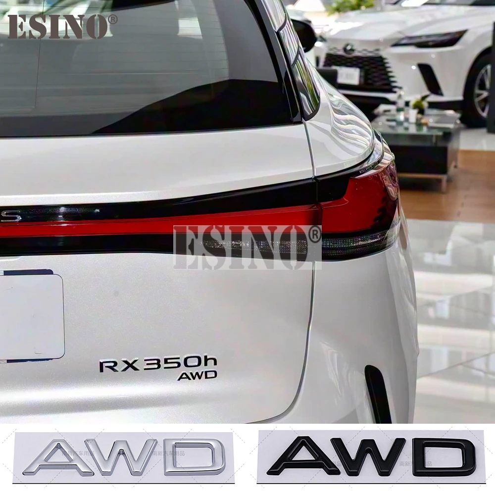 Car Styling 3D AWD Metal Zinc Alloy Emblem Car Body Badge Sticker for Lexus RX300 RX350 RX450 RX500 NX260 NX300 NX350