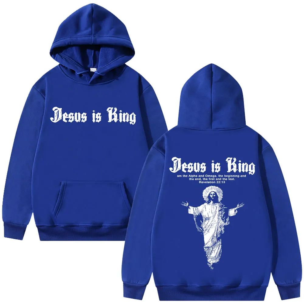 Jesus Is King Graphic Hoodie Christian Religious Clothes Men Women Fashion Gothic Rock Sweatshirt Hip Hop Oversized Streetwear