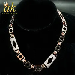 Aokaishen Fashion Jewelry Cuban Link Chain for Women Iced Out Prong Cubic Zirconia Hip Hop Necklace