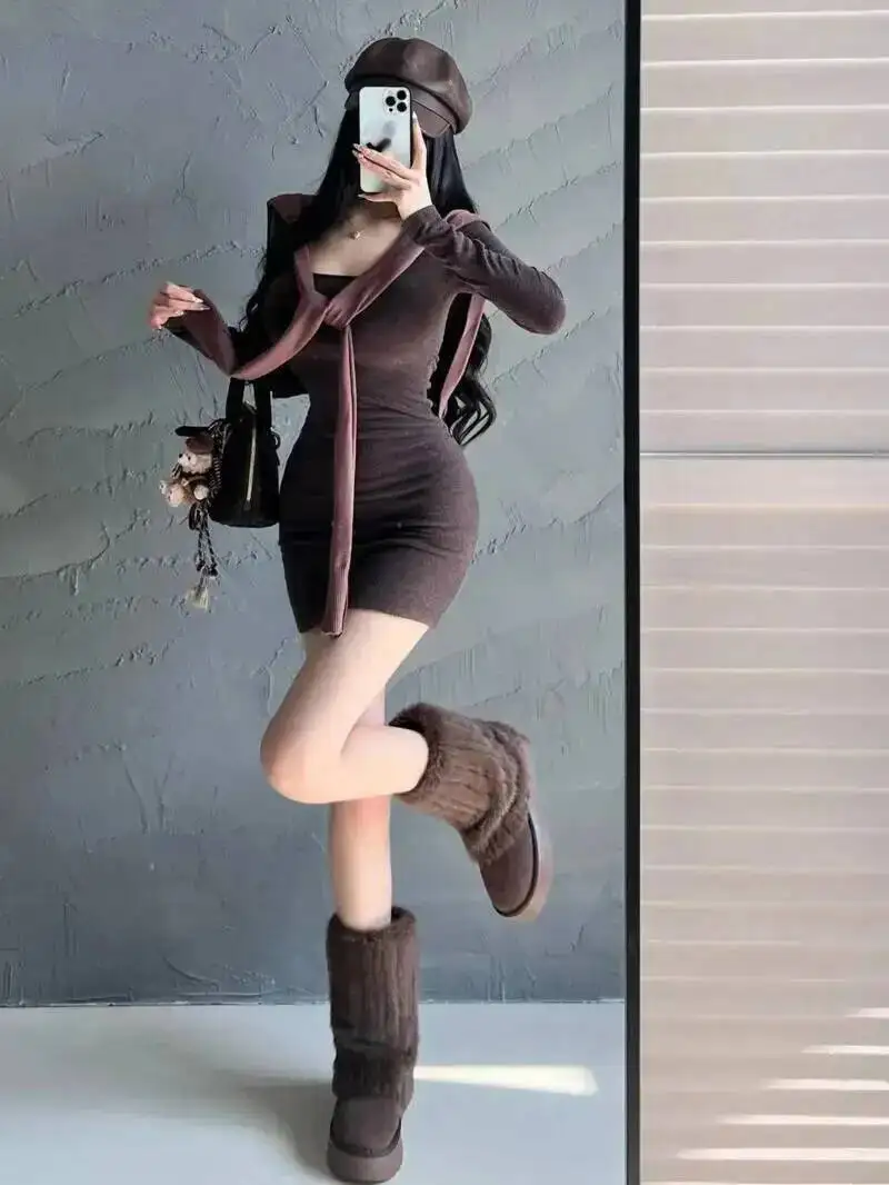 Chal de Color sólido de estilo perezoso para mujer, chal pequeño tejido para primavera y otoño, combinado con suéter, camisa, chaleco sin mangas ZHT7 2024