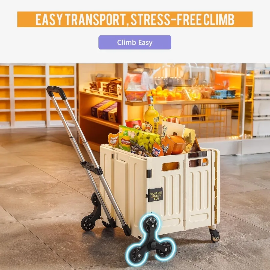 عربة أدوات قابلة للطي للسفر والتسوق والأمتعة والمكتب تستخدم عربة يدوية محمولة قابلة للطي مع عجلة تسلق متينة لـ #5