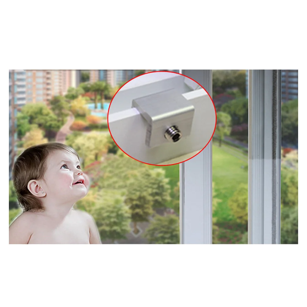 

10Pcs Adjustable Sliding Window Locks Aluminum Alloy Durable Security Window Door Frame Locks with Key for Home and Office