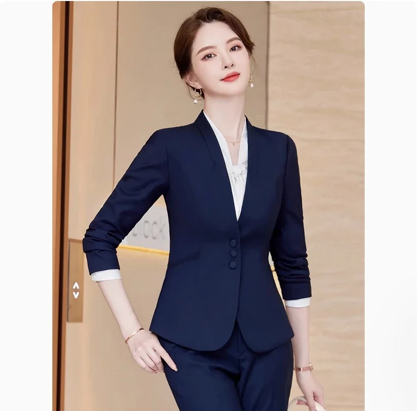 New suit jacket, women's summer professional suit skirt, stylish Korean style suit, formal attire, jewelry store work clothes