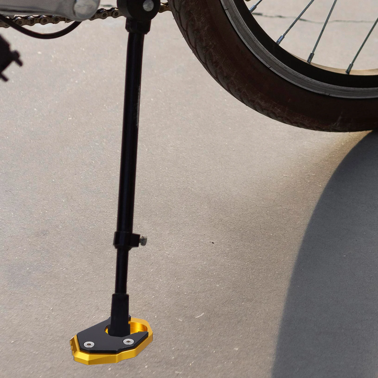 

Motorcycle Kickstand Extension Pad Enlarged Surface Anti Sink Sturdy Metal Easy Install Suitable Various Motorcycles Side Stand