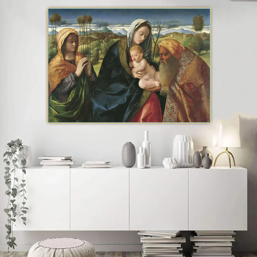 Citon Giovanni Bellini 《Nunc dimittis》 lienzo pintura al óleo obra de arte póster imagen pared fondo decoración decoración del hogar