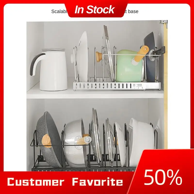 

Top Sale Pan Organiser Rack Pot Lid Organizers With Dividers Expandable Pot Pan Lid Rack Bakeware Storage Organizer