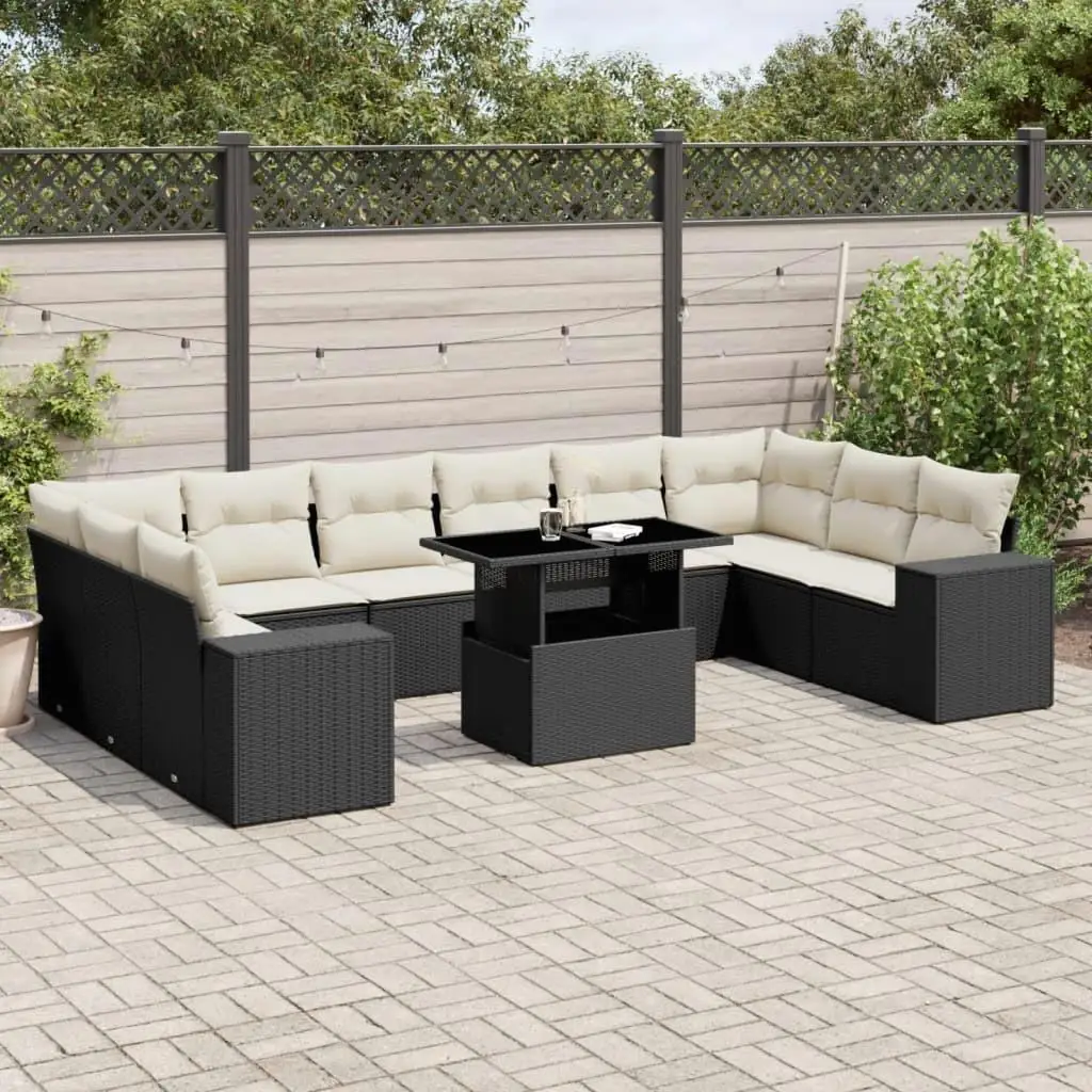 

Stylish Modern Garden Sofa Set Cushioned Outdoor Furniture for Patio Balcony Comfortable Black Cream White Design