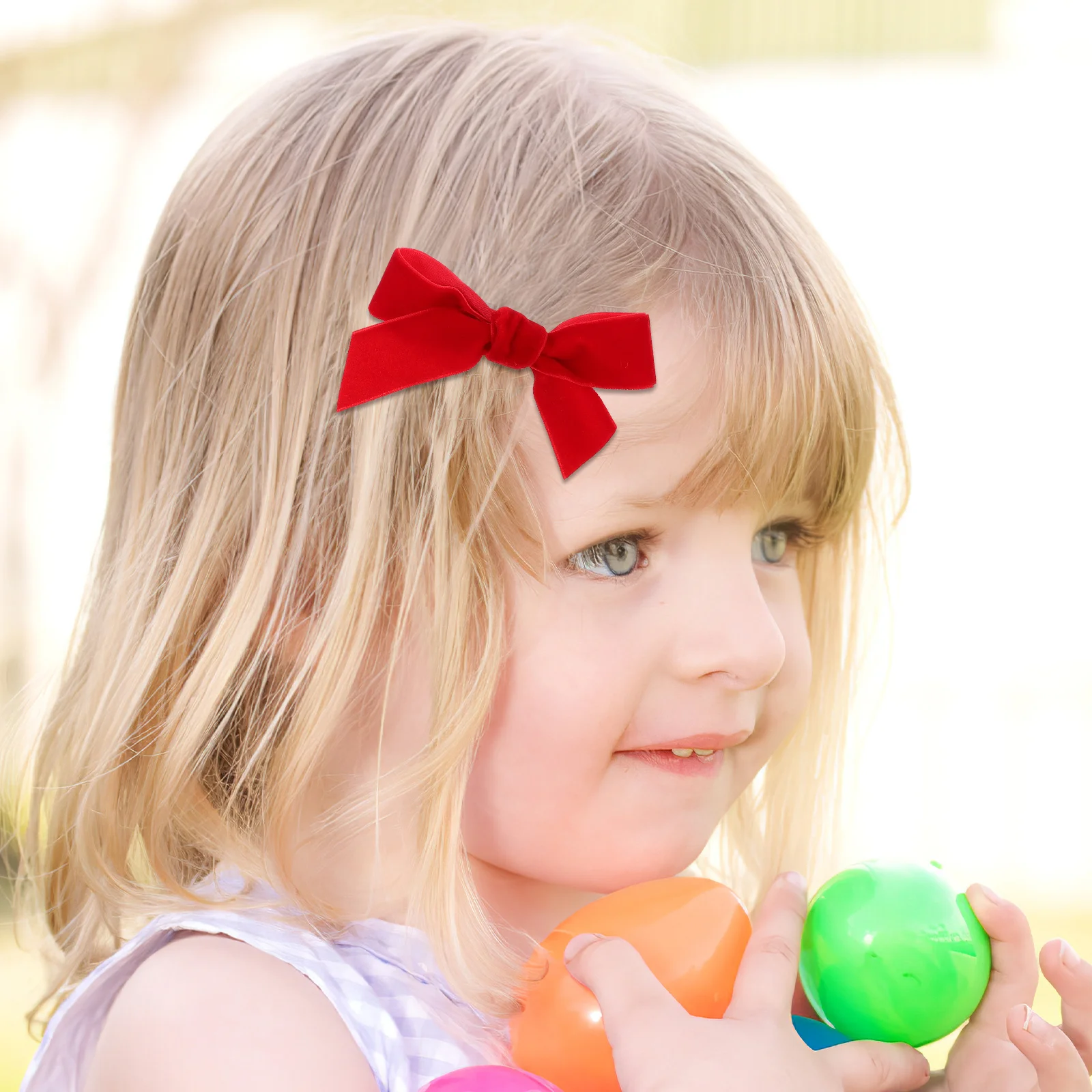 

3pcs Red Hair Bows Big Fall Alligator Clips Long Ponytail Ribbon Hair Accessories For Women Bowknot Cute Princess