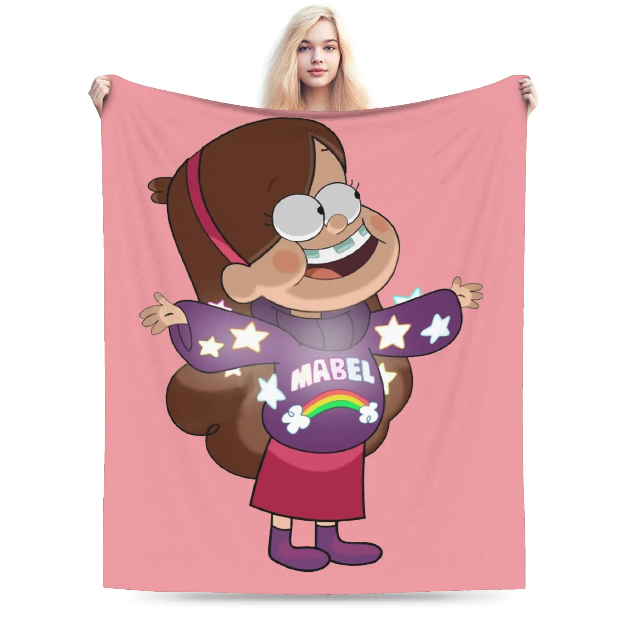 

Одеяла Gravity Falls Mabel Pines, флисовые весенне-осенние многофункциональные легкие тонкие одеяла для дома, плюшевое тонкое одеяло