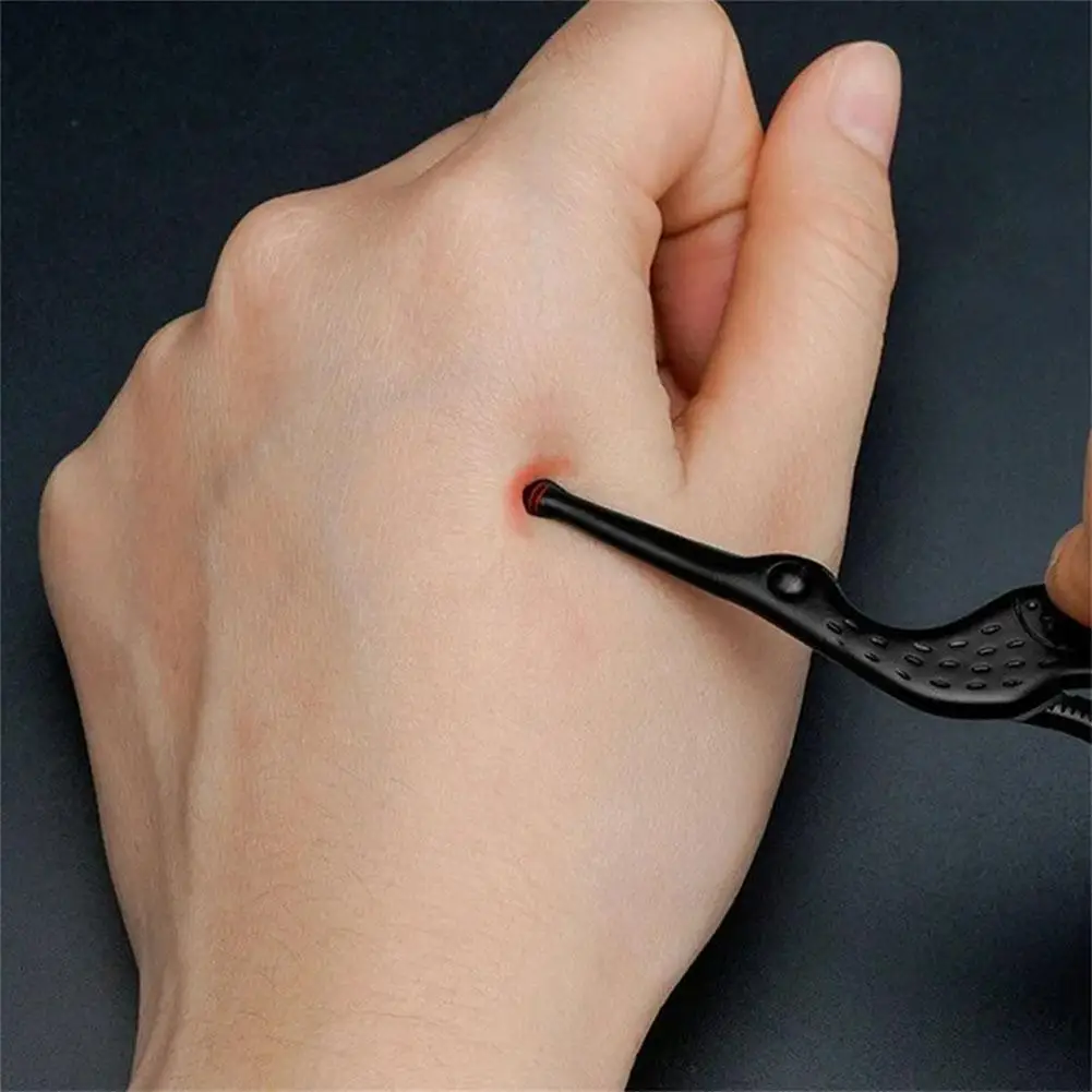 Recortador de pelo de barba y nariz, tijeras negras para el hogar, punto de cruz, punta de hilo de flor, punta de recorte de cejas suave y segura, tijeras pequeñas