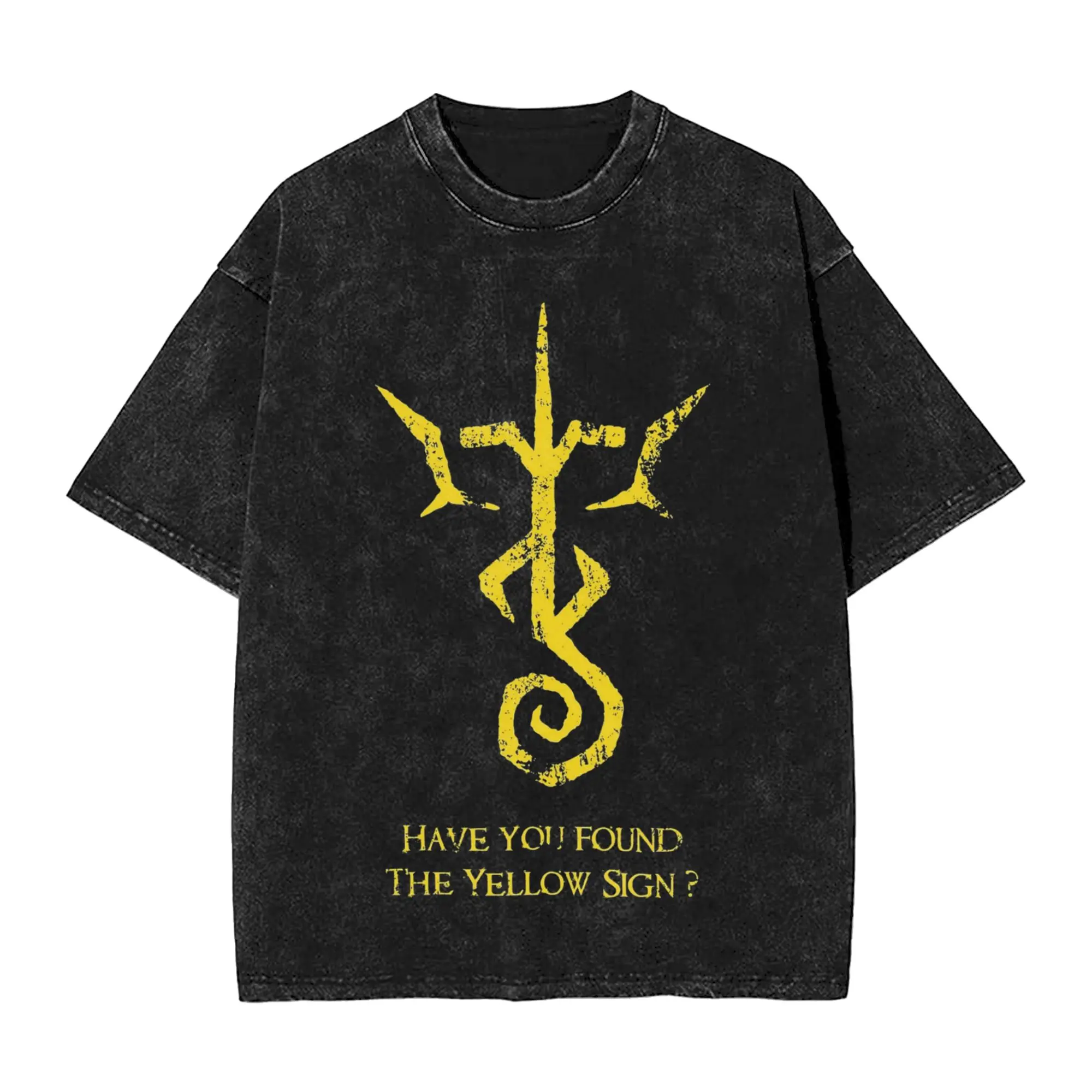 Yellow Sign King in Yellow Washed T Shirt Mens  Streetwear Cotton T Shirts Summer Trending Tee Shirt Custom DIY Oversized Tops