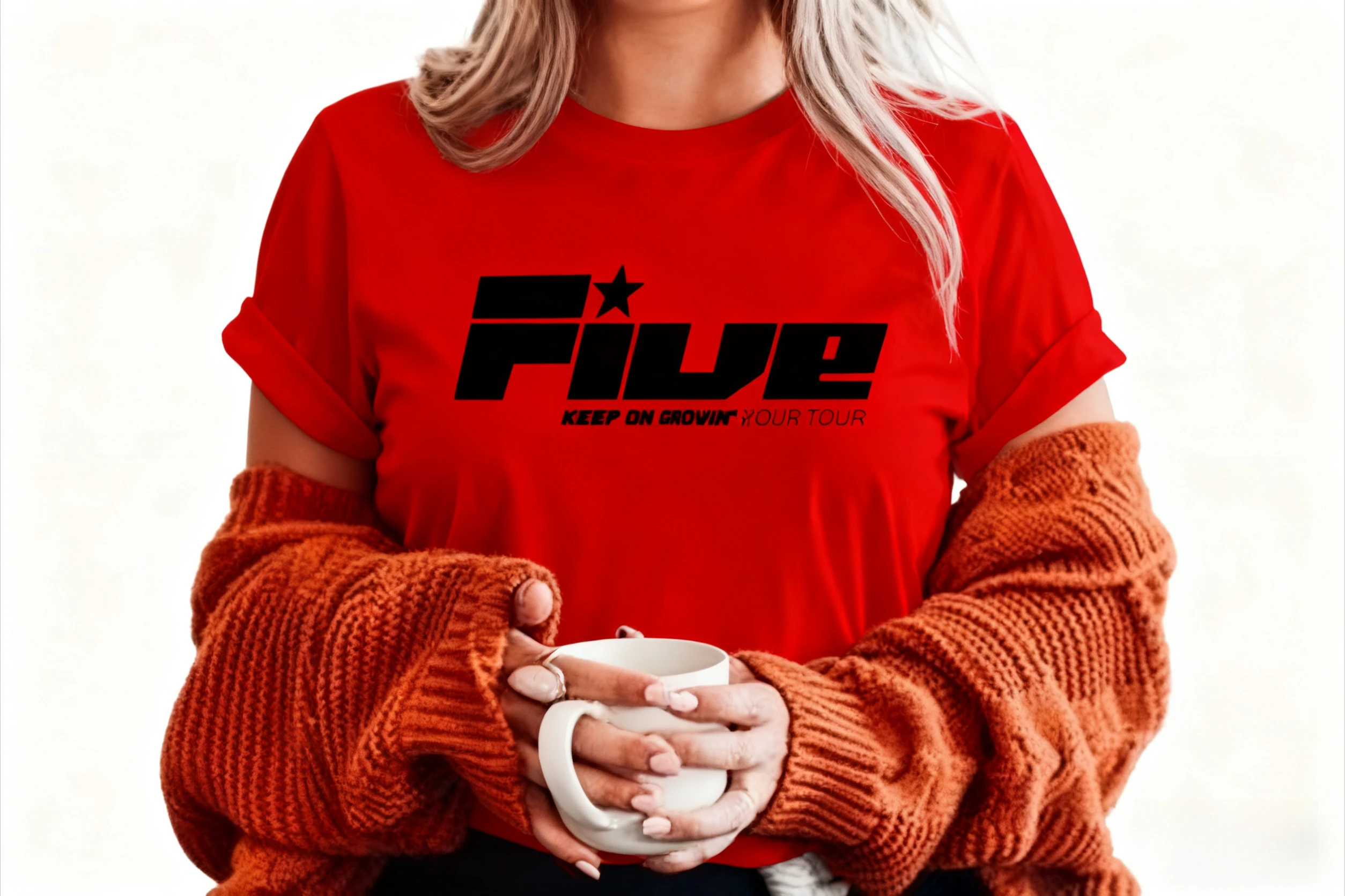 خمسة إبقاء على Movin 2025 جولة تي شيرت الموسيقى الحفل مروحة الفرقة العليا غنائي حجم S إلى 4Xl 100% القطن الجولة الرقبة للجنسين فضفاض المحملة #6