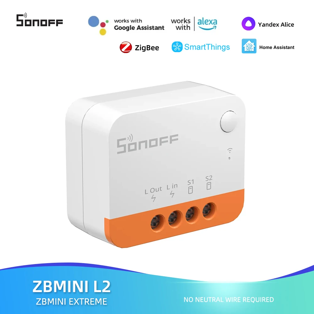 1-10pc SONOFF ZBMINIL2 Zigbee Geen Neutrale Draad Smart Switch Module Werken Met Yandex Alice Alexa Google Home assistent Smartthings