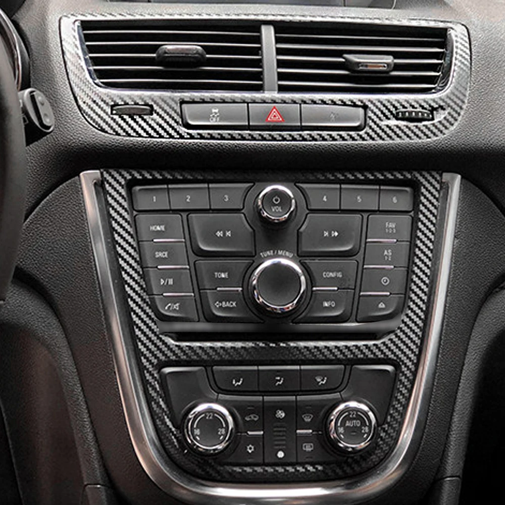 Carbon Fiber Interior Car Sticker For OPEL VAUXHALL MOKKA 2013-2015 Central Console Gear Shift Panel Door Handle Cover Trim