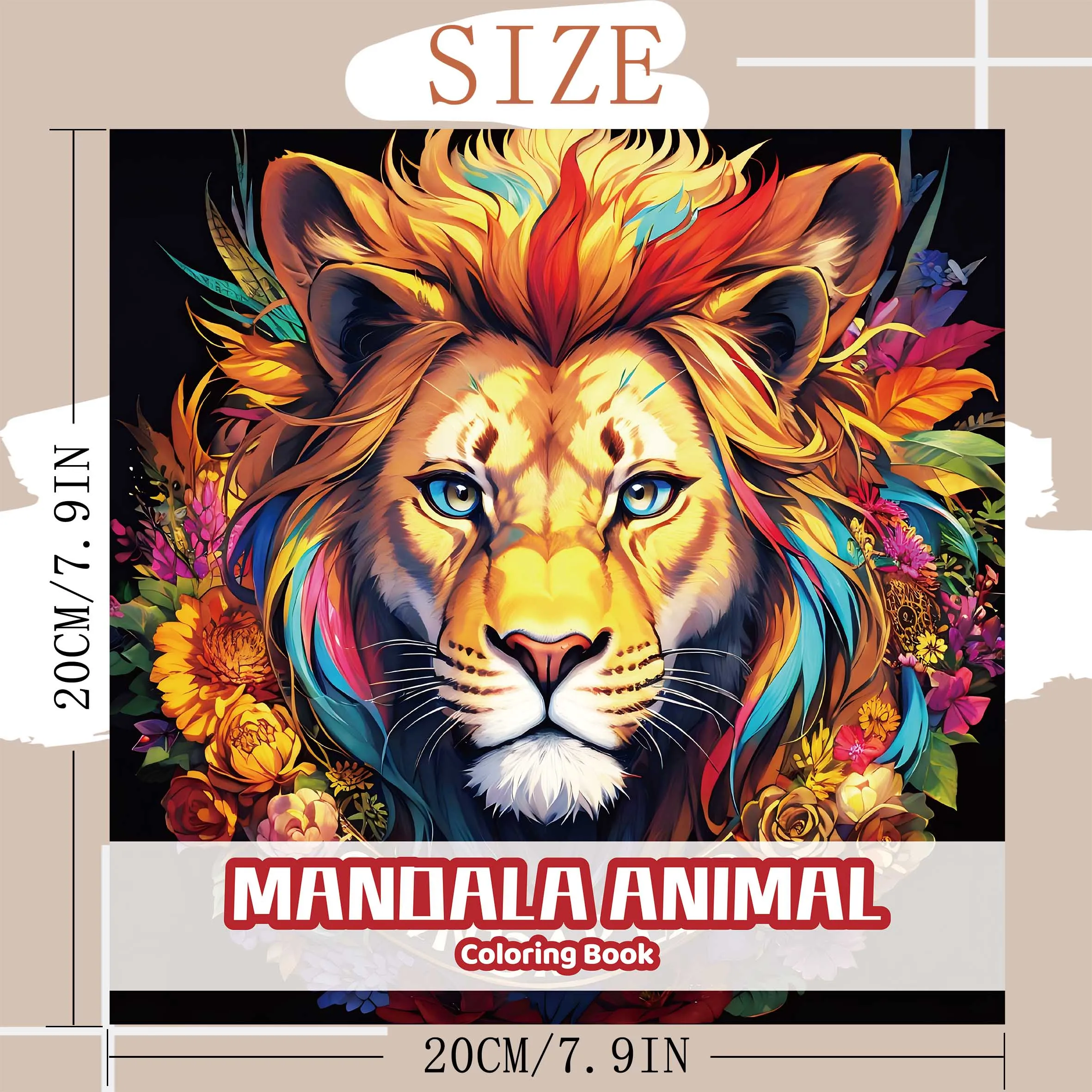Mandala Animal Art Coloring Book 24 Page Gift For Adult Picture Book Birthday Party Relieve Stress Kill Time Graffiti Painting