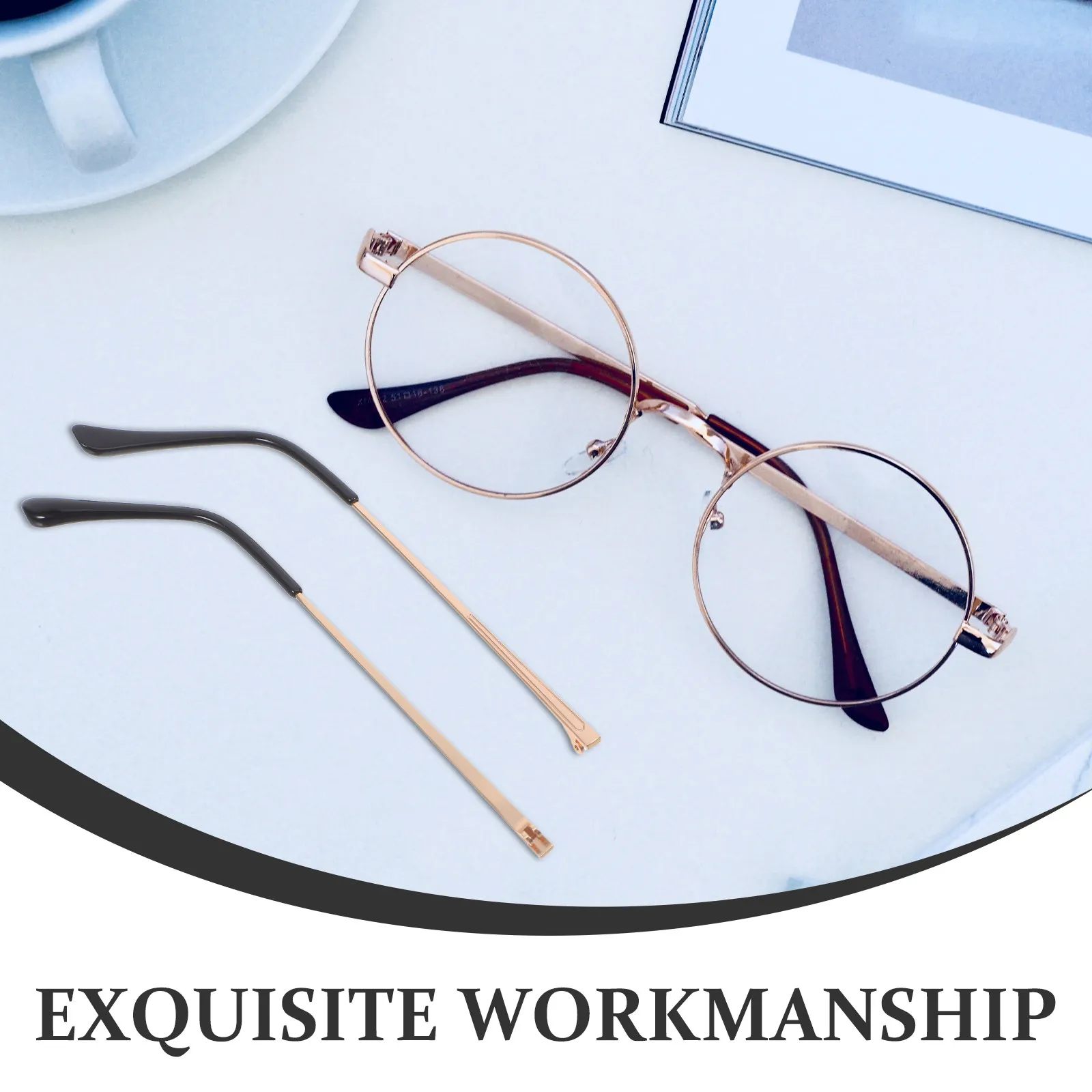 1Pair Black Metal Eyeglasses Temple Replacement Arms Universal Fit Glasses Frame Repair Parts Comfortable Ear-Friendly Precision