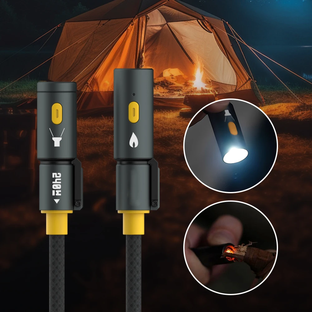 240W Fast สายชาร์จโทรศัพท์พร้อมไฟแช็กและไฟ LED สําหรับ Camping & Light สําหรับ iPhone 16 PRO MAX/Pad/โทรศัพท์/แท็บเล็ต/แล็ปท็อป