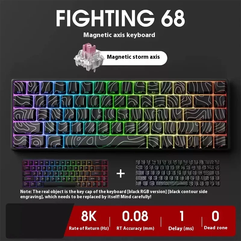 

Игровая клавиатура VTER Fighting 68, 8K с магнитной осью, полная клавиша с низкой задержкой, игровая проводная механическая клавиатура с возможностью горячей замены, подарок