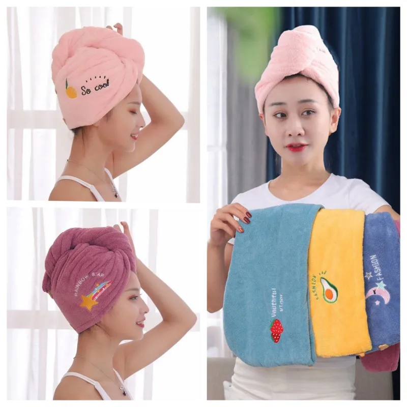 

Women Girl's Magic Microfiber Shower Cap Towel Bath Hats for Women Dry Hair Cap Soft for Quick Drying Lady Turban Head