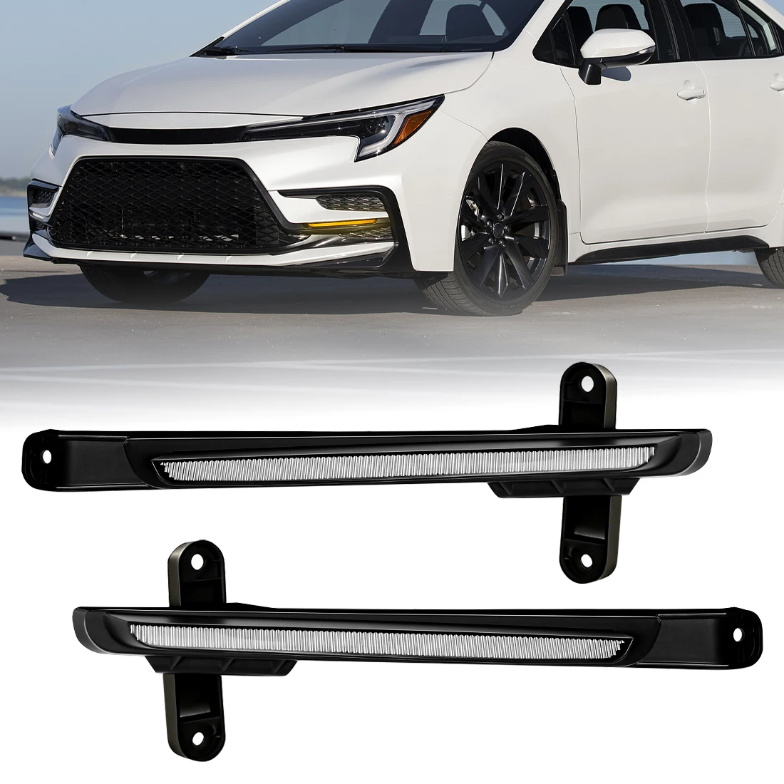 LED DRL for Toyota Levin 2023-2026 Sport Version Daytime Running Light with Flowing White Driving Lamp Yellow Turn Signal Light