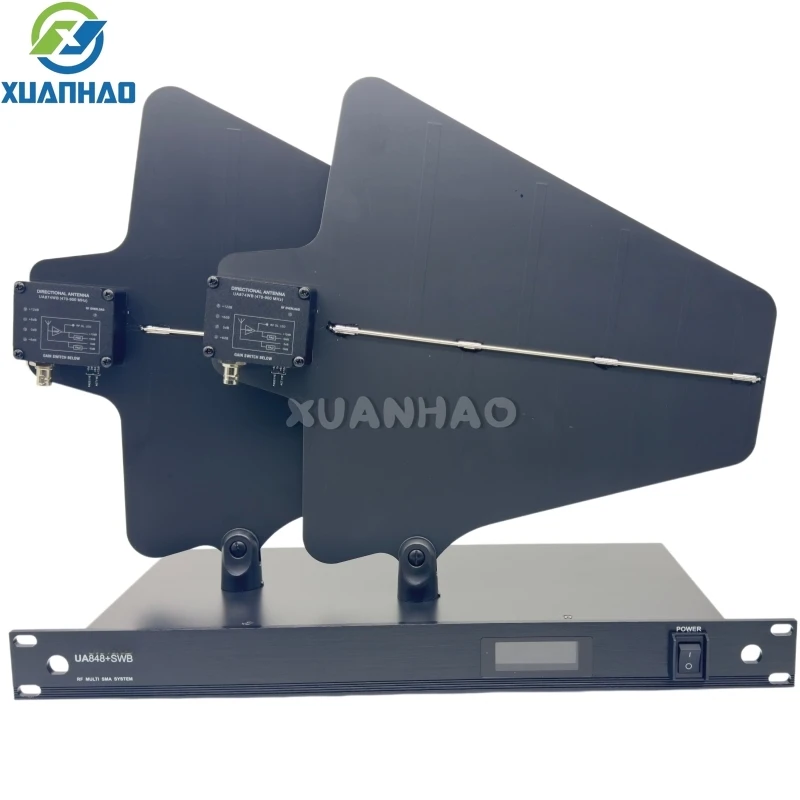 UA848 Digital Antenna Distribution Amplifier 8 RF Channel For Wireless Microphone Systems UHF Signal Booster Anti-Interference