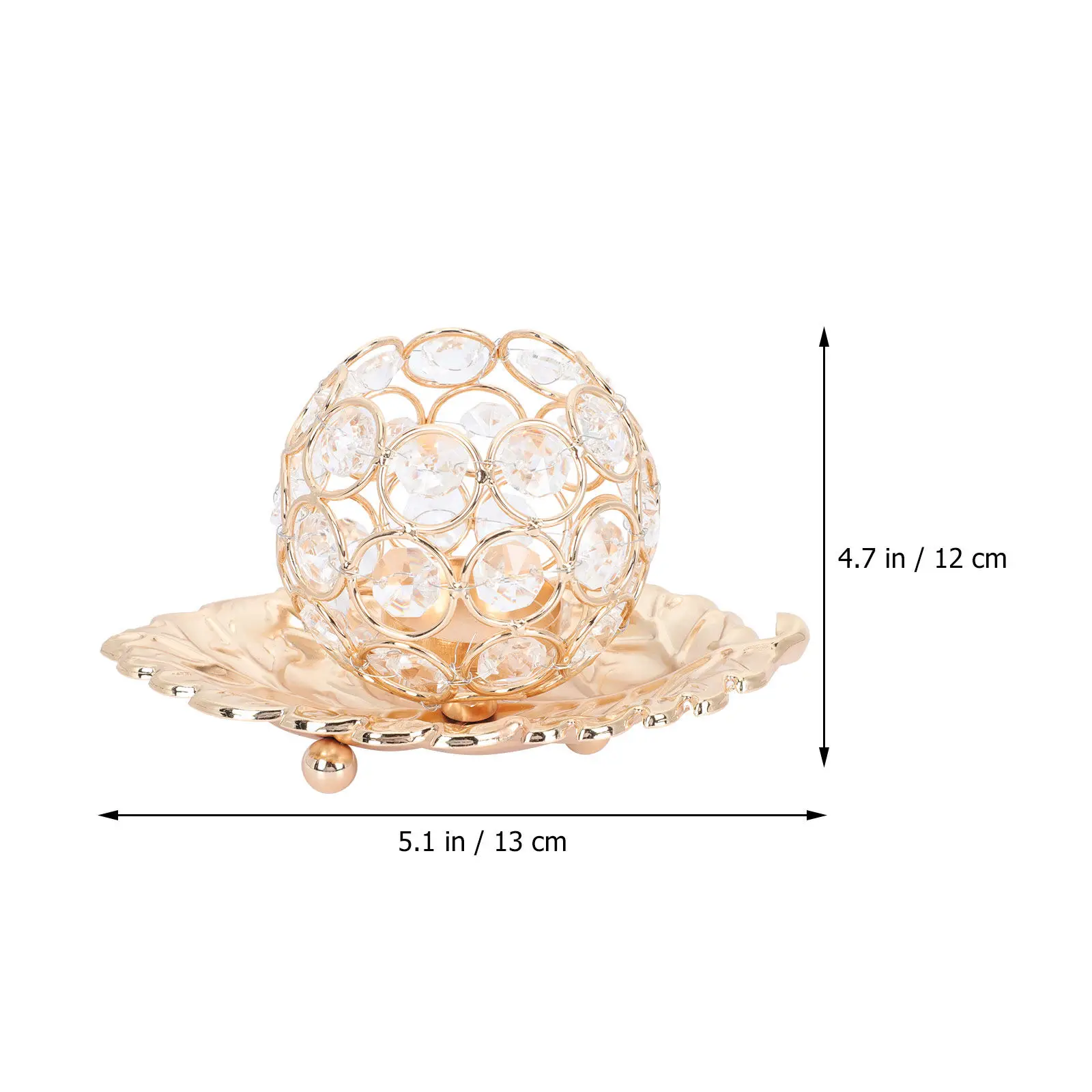 Retro Crystal Candlestick Elegant Leaf Sculpture Candleholder Creates Warm Gentle Light for Living Room Bedroom Wedding Decor