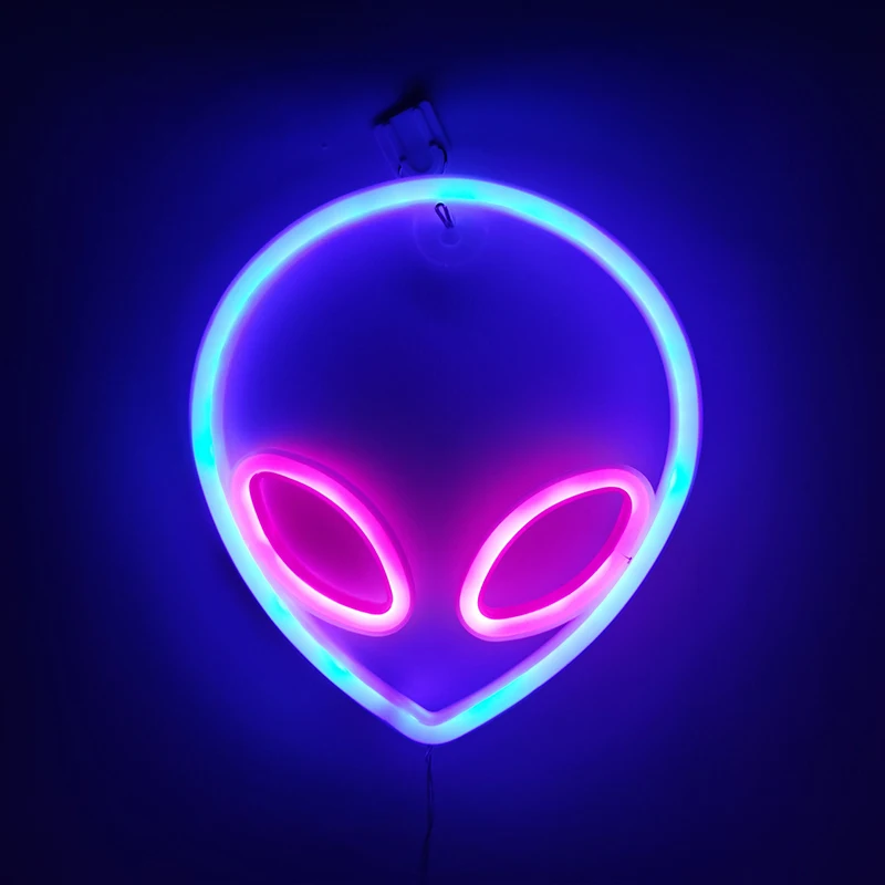 Alien Neon Lights, LED Signs Logo Light, Atmosphere lamp, for Christmas, Kids, E-sport Room, Hotel, Shop, Game, Art, Home Decor