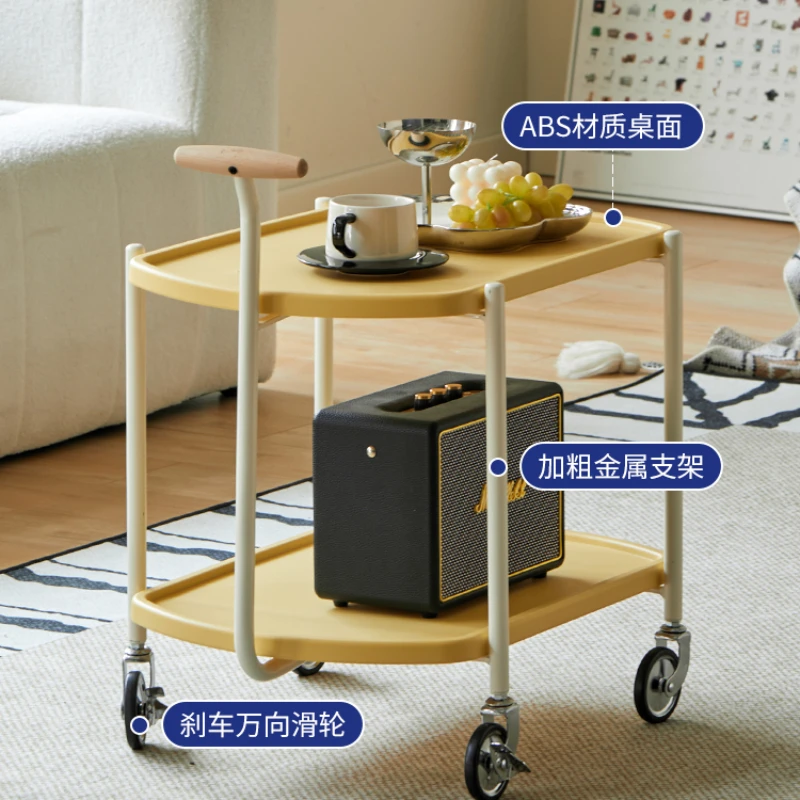 

Cream Sandstorm Hair Edge Table Network Red Small Unit Mobile Tea Table Creative Living Room Storage Small Cart Corner Table