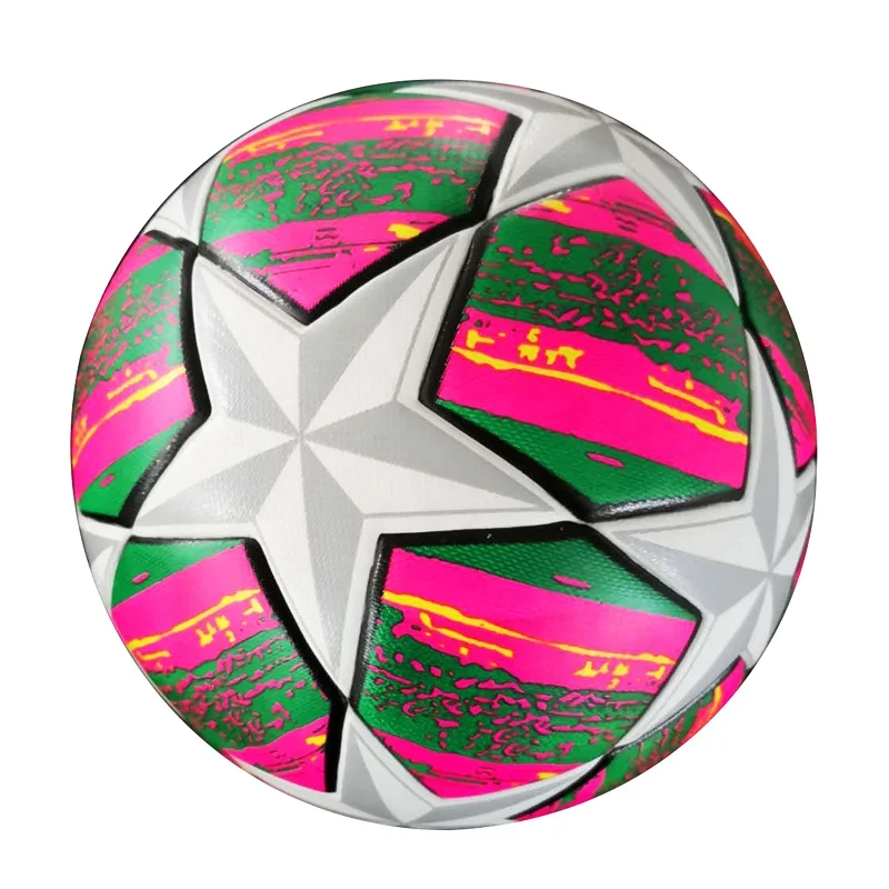 كرات كرة القدم الاحترافية المصنوعة من النايلون الحراري مقاس 5، تصميم مخصص، مباراة رسمية للتدريب الداخلي والخارجي #5