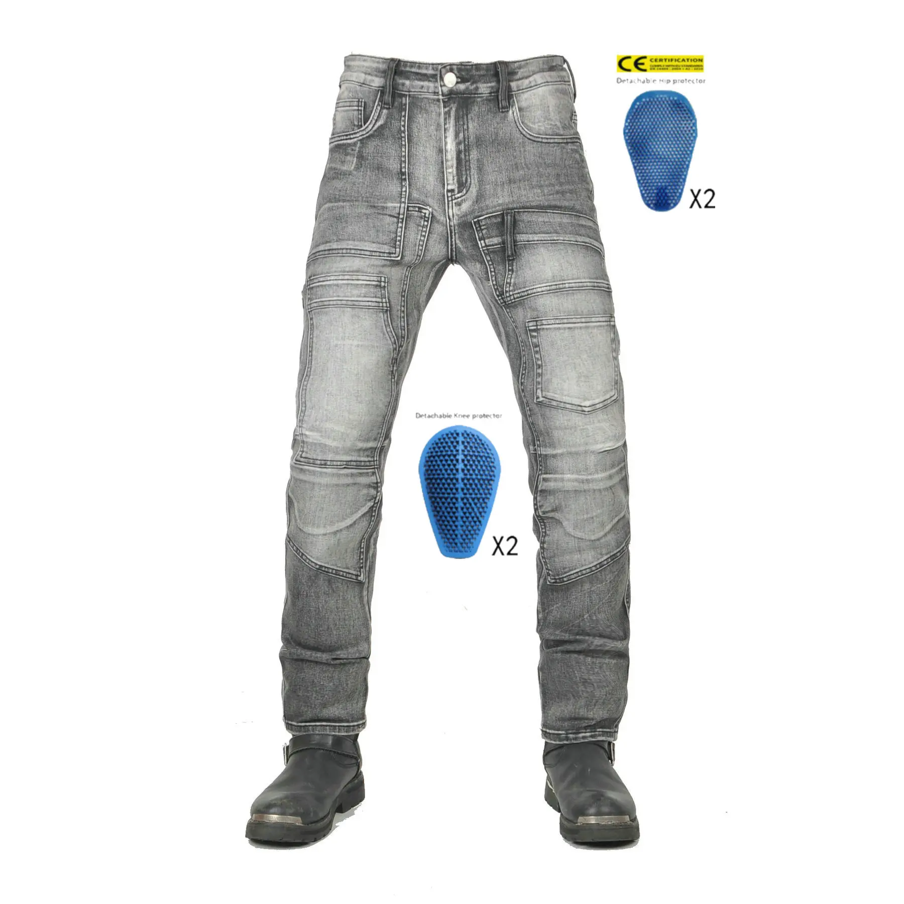 Nowe spodnie motocyklowe dżinsowe, spodnie do jazdy motocyklem, antyupadkowe, retro, z wieloma kieszeniami, spodnie dla motocyklistów, spodnie wyścigowe na każdą porę roku.