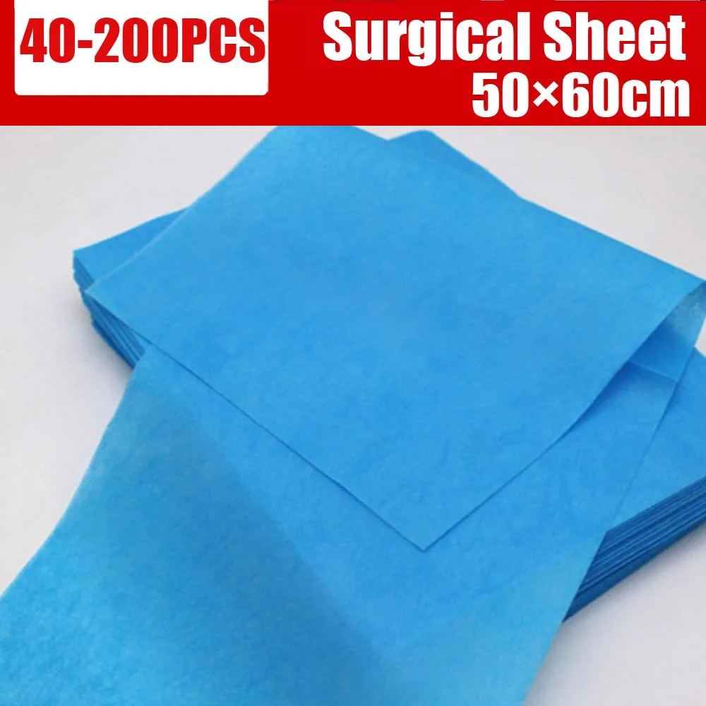 

40pcs 50*60cm Disposable Surgical Drapes Surgical Sheet Blue Surgical Towel Non-woven Sterile Medical Mattress Drawsheet