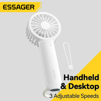 Essager USB Handheld Mini Fan 1200mAh Portable Multifunction 3 Speed Type C Rechargeable Fans With Carabiner For Outdoor Travel