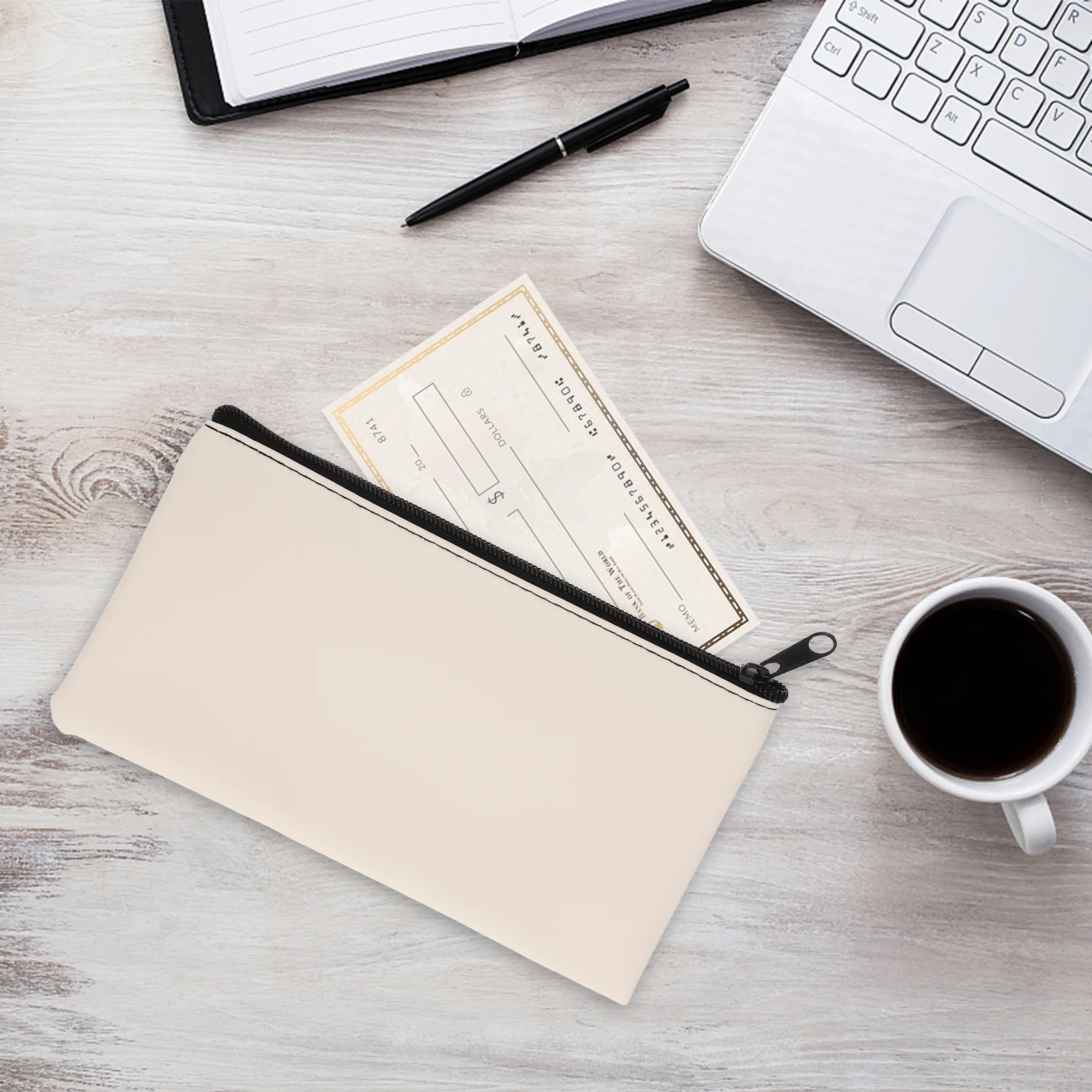 

2Pcs Money Pouches PU Aluminum Alloy Receipt Organizer Large Capacity Bill Storage Bag Money Pouches for Cash