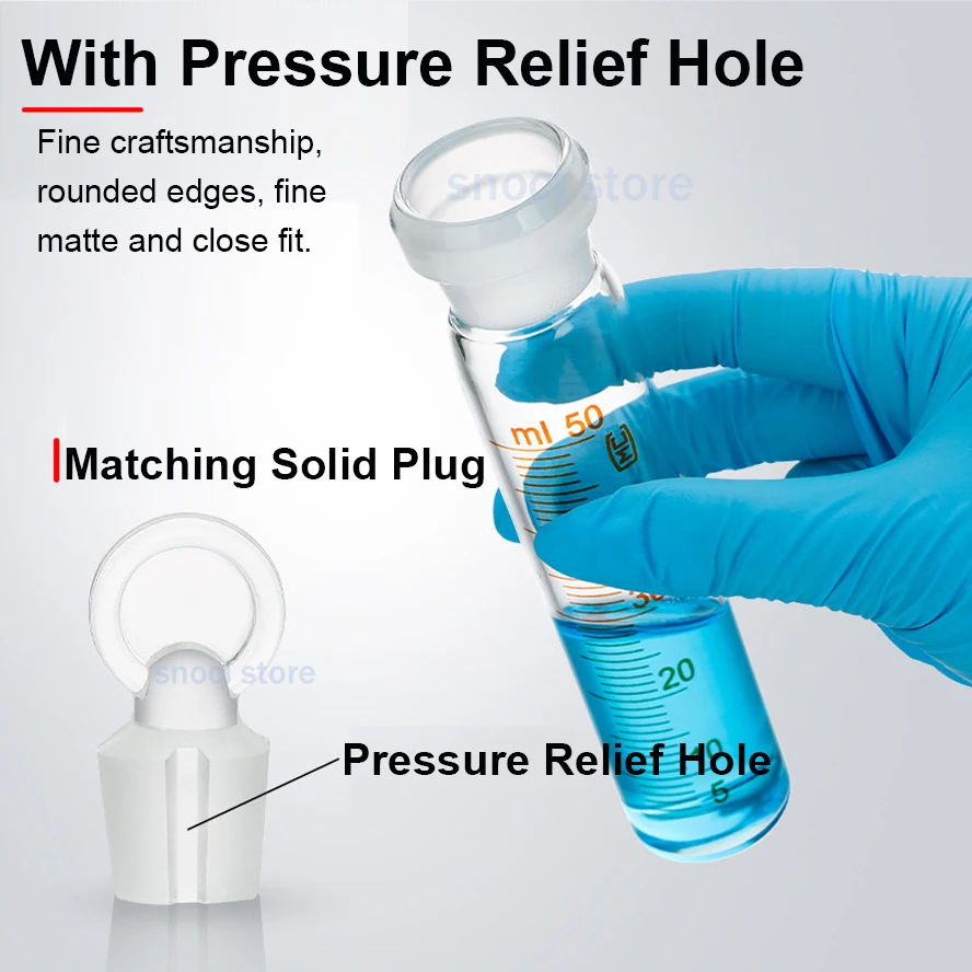 50mL Borosilicate Glass Colorimetric Tube Culture Tube Glass digestion tube Heat Resistant Sample Containers With plug，1Piece