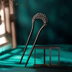 Chinese Style U shaped Hairpin Handmade French Hairpin Two Prong Hair Clip for Hair DIY Accessory Hair Styling