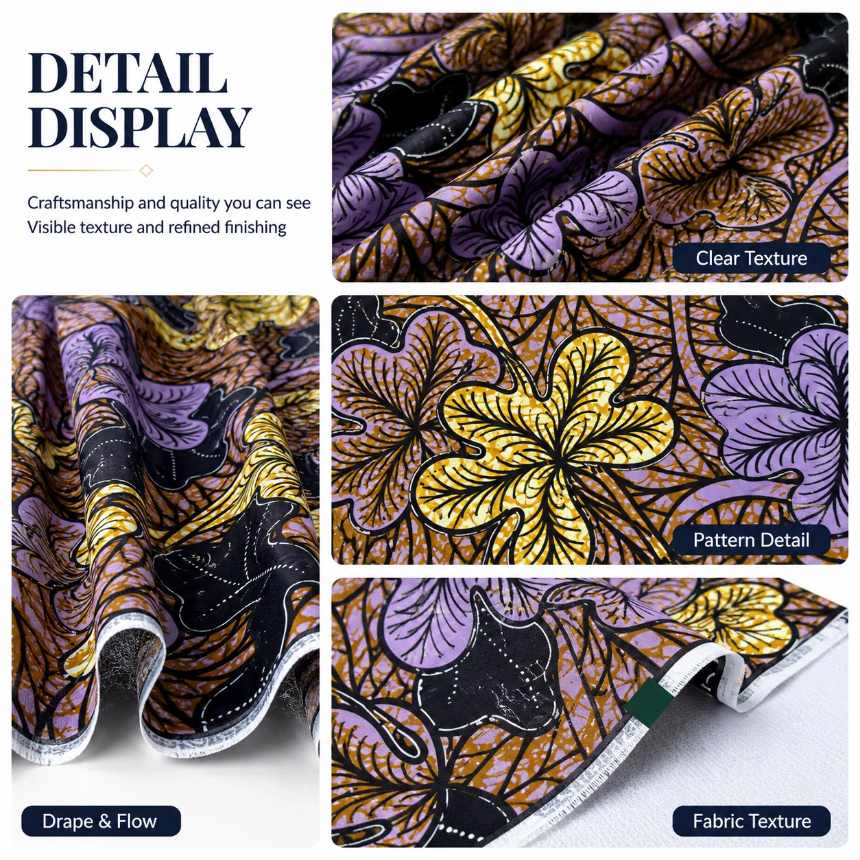 High quality Classic Pattern 100%Cotton Materials Real African Wax Super Ankara Loincloth Dutch Orignal Fabrics Wax Cloth view 3