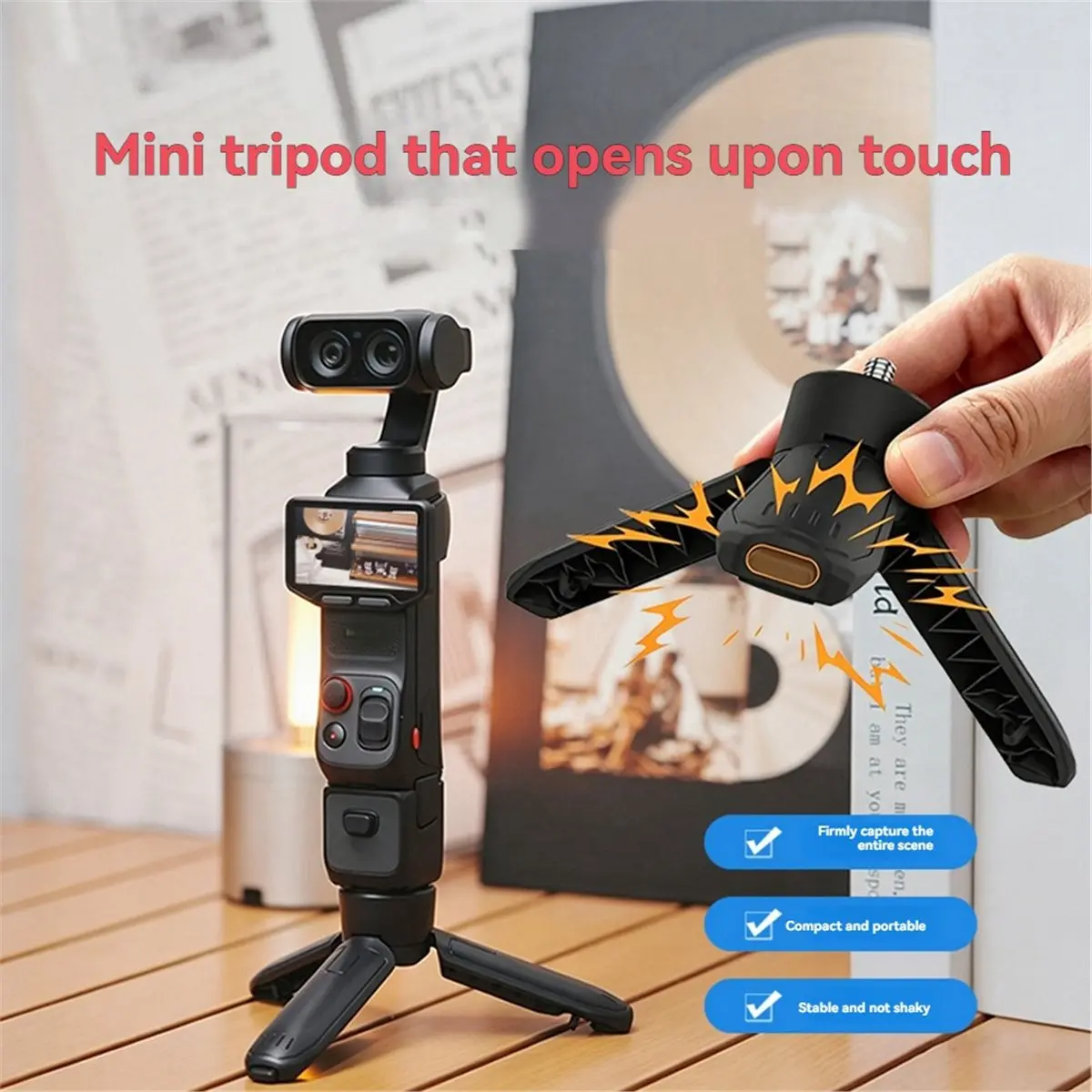 Universal Tripod Hand Grip for Pocket Luna Action Camera with 1/4