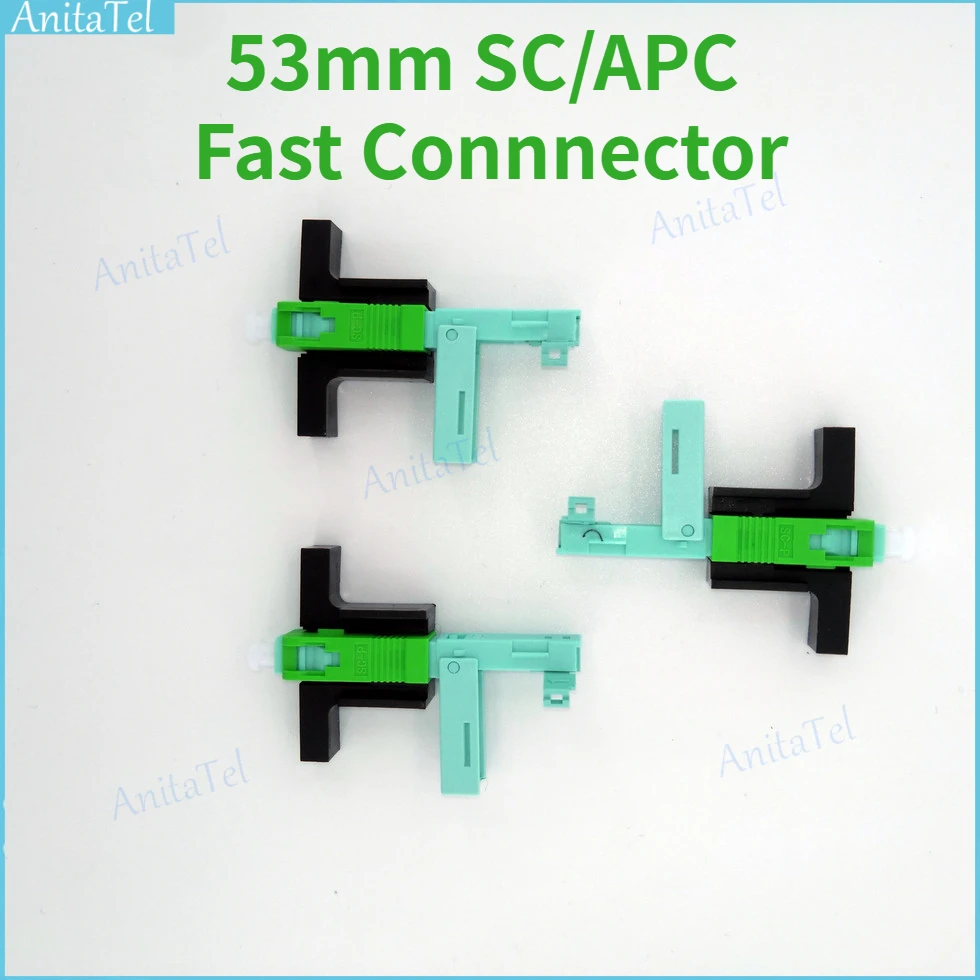 

100/200pcs 53mm SC APC Optical Fiber Fast Connnector SM Single-Mode SC/APC Fiber Optic Quick Connector FTTH Cold Connector Tool