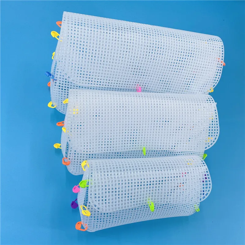 Plastic Weaving Cross Stitch Plastic Mesh Cloth For Bag Making DIY Handcraft Bags Weaving Material Bags Made Plastic Grid Hook