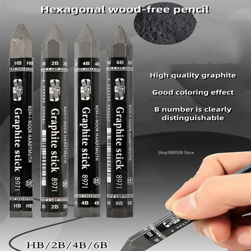 Hexagonal Graphite Pencil HB2B4B6B Sketching Sketching Drawing Full Lead Stick Art Student Exam Drawing Wood-free Pencil