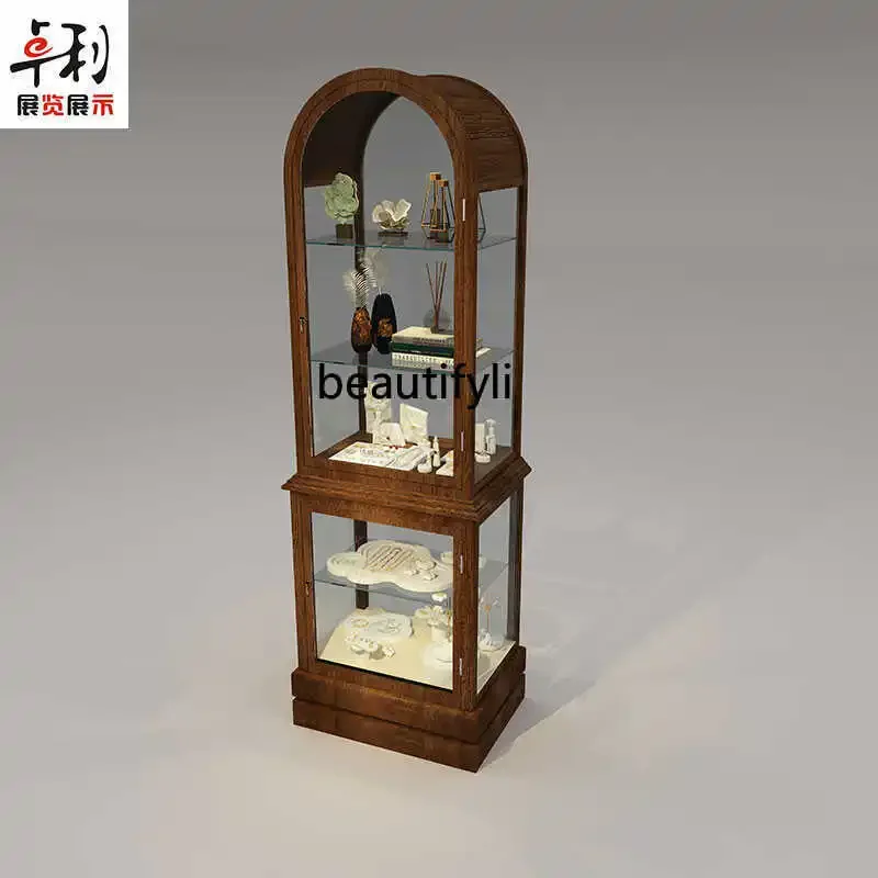 Medieval Store Jewelry Display Cabinet Square Glass Cabinet French Retro Jewelry Nakajima Shelf