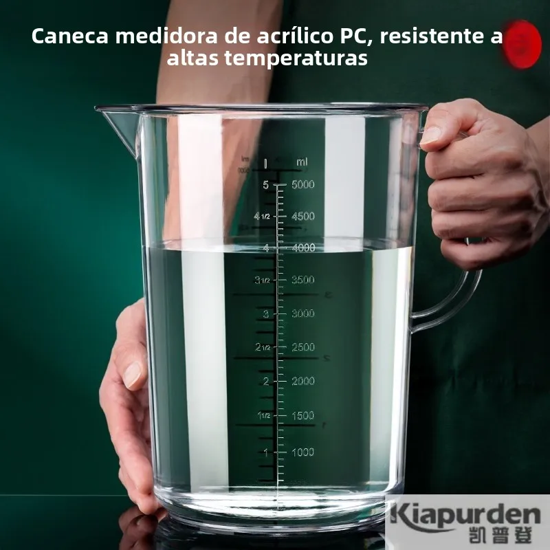 大容量アクリル製キッチン用計量カップ-目盛り付き-耐熱性-業務用pc製目盛り付きシリンダー