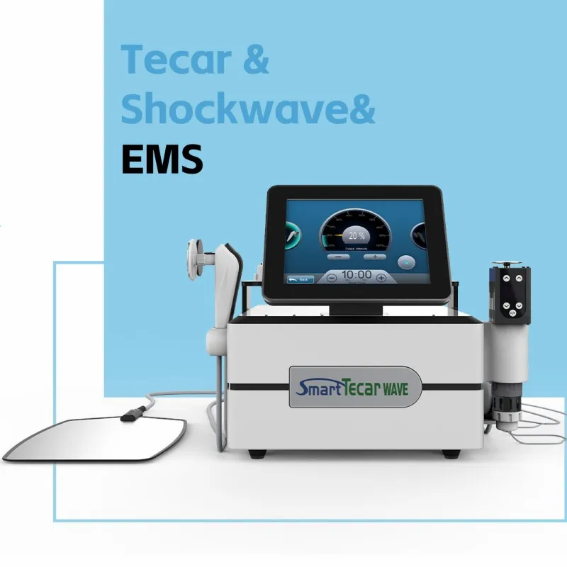 3 in 1 Shockwave Tecar and EMS Therapy Radio Frequency Tecar RET CET Body Pain Massage ESWT Shock Wave Machine